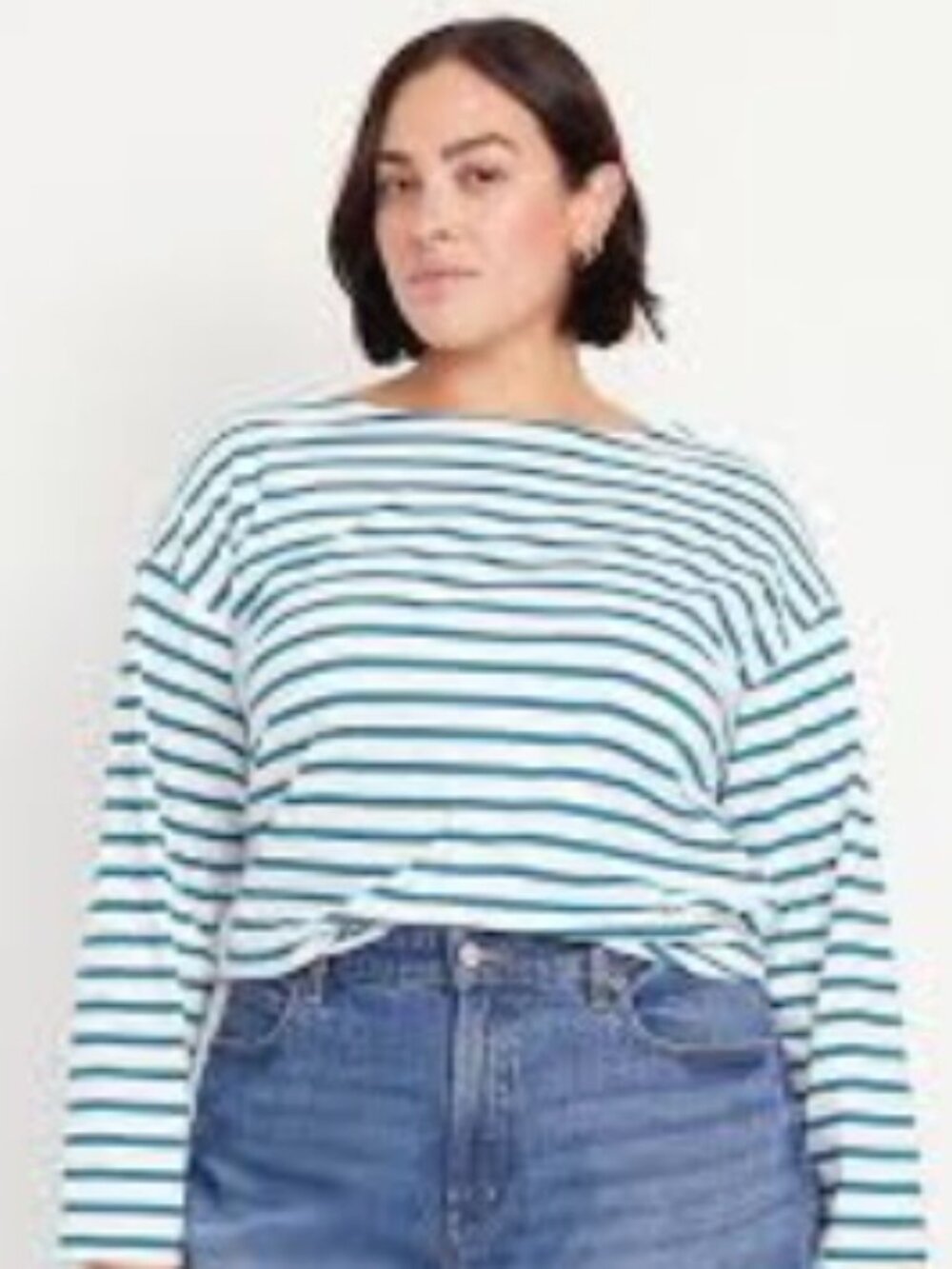 NWT Mariner Loose long sleeve tshirt, blue stripe, size 2XL